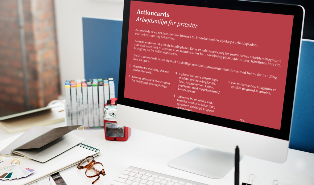 Computerskærm der viser skærmbillede af en af de mange redskaber