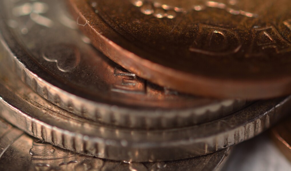 Mønter stablet ovenpå hinanden