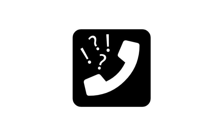 Ikon telefonrør og spørgsmåls og udråbstegn