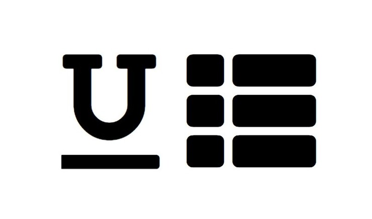 Understreget u og ikon af tabel