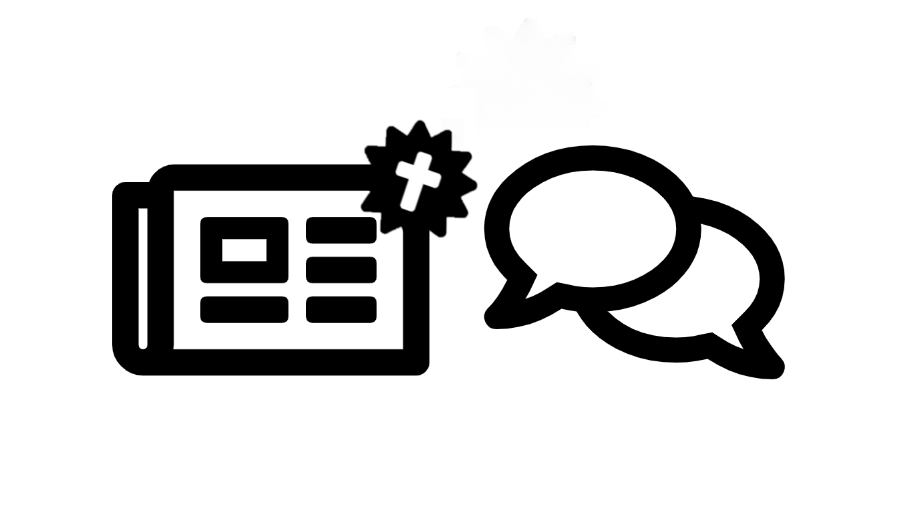 Ikoner avis, kors og talebobler